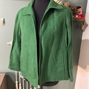 Talbots Classic Green Pure Linen Blazer Size SP